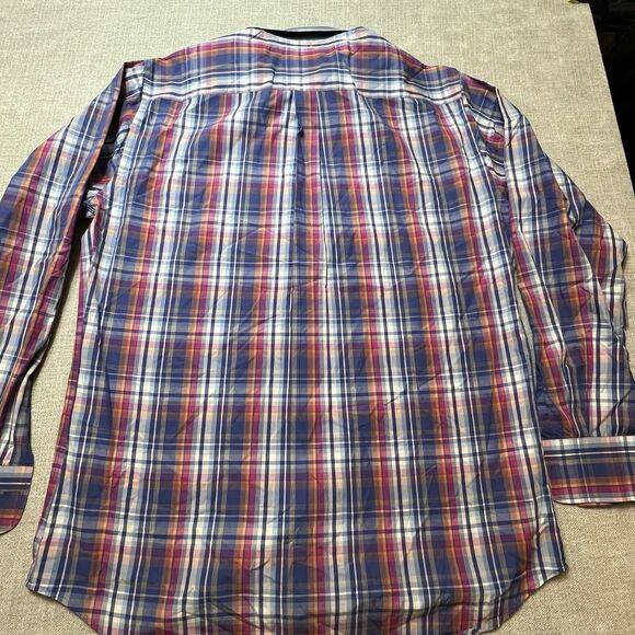 Peter Millar Shirt Men Medium Multicolor Plaid 100% Cotton Long Sleeve Button-Up - Picture 7 of 8